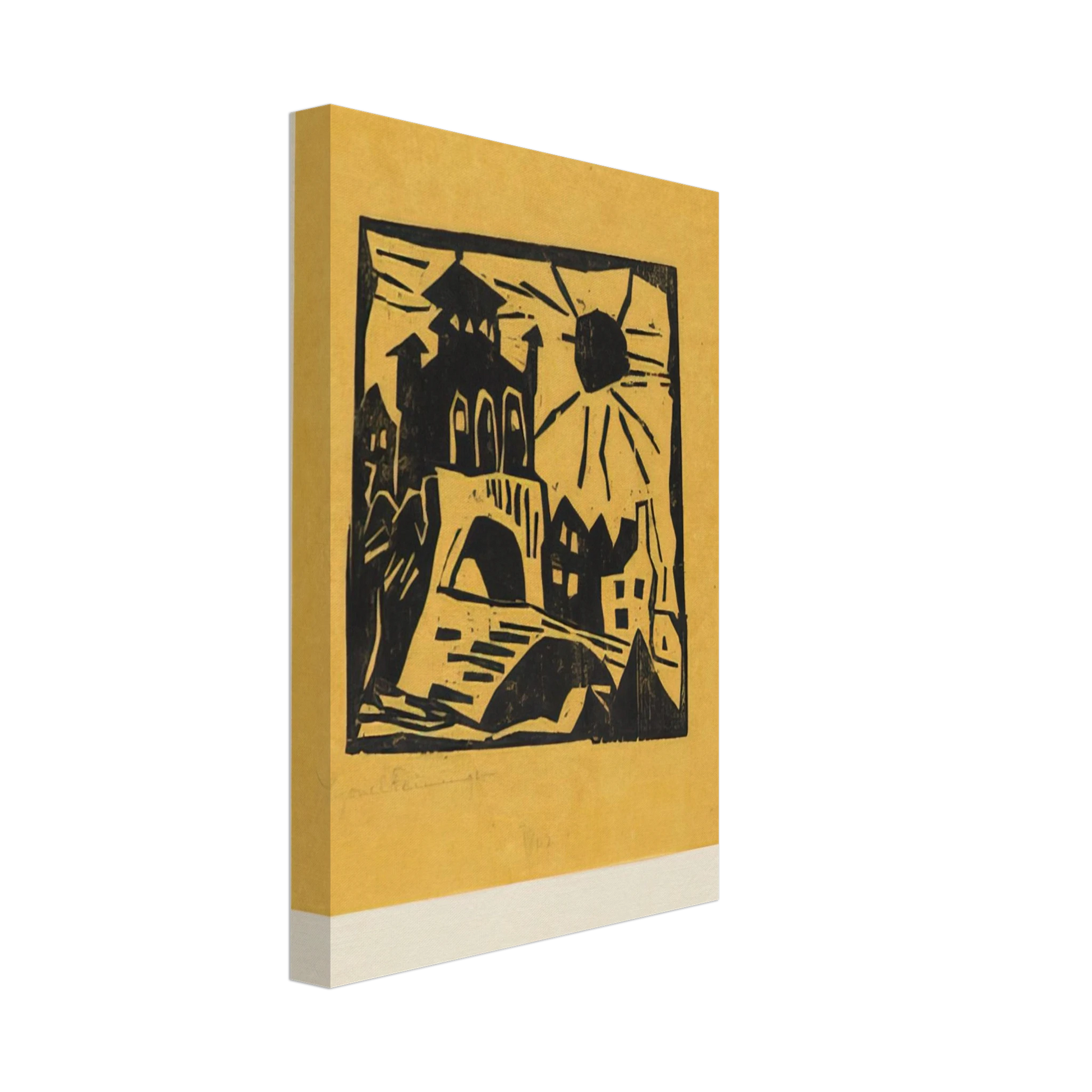 Lyonel Feininger - TOWN GATE RIBNITZ DAS TOR RIBNITZ 1918 Canvas - 70x100 cm / 28x40 inches-canvas