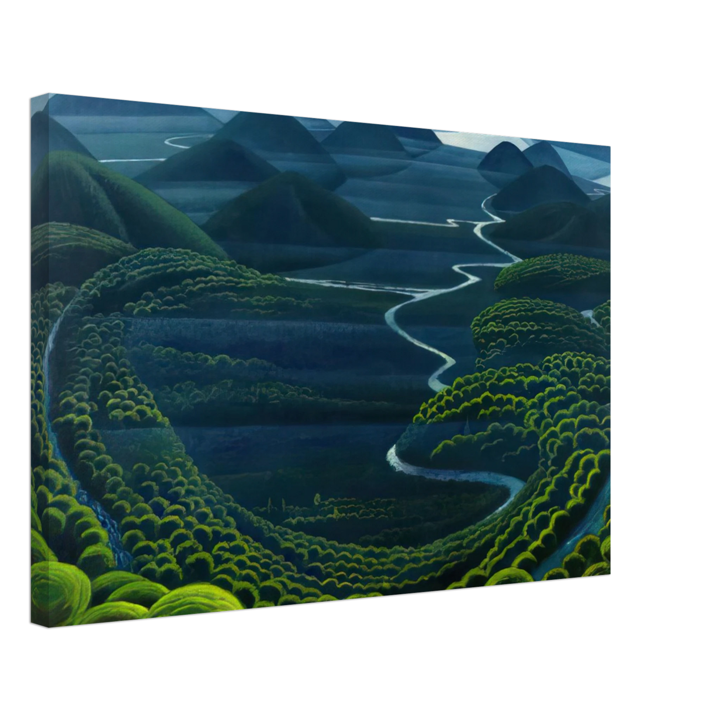 Gerardo Dottori - Umbria vergine - 1949 Canvas - 70x100 cm / 28x40 inches-canvas