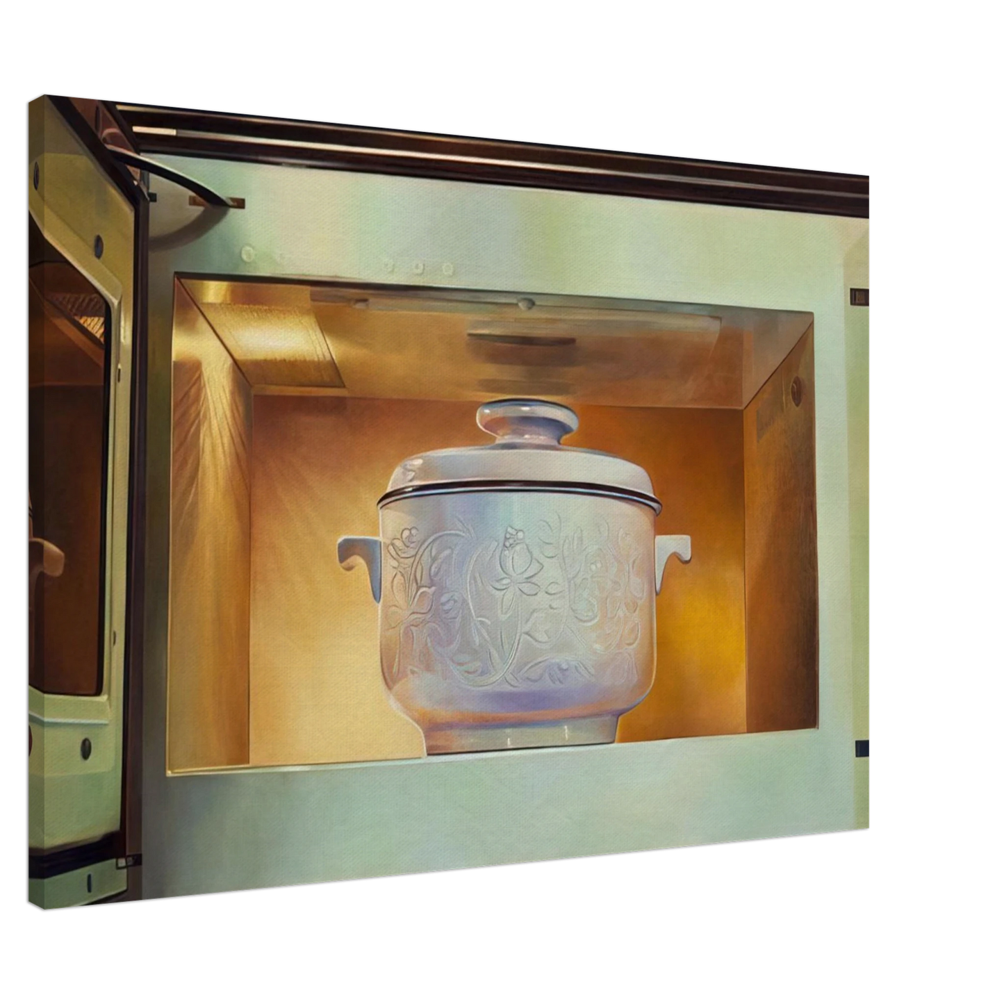 Mary Pratt - Romancing the Casserole - 1985 Canvas - 20x30 cm / 8x12 inches-canvas