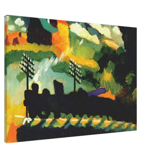 Wassily Kandinsky - MURNAU VIEW WITH RAILWAY AND CASTLE 1909 Canvas - 20x30 cm / 8x12 inches-canvas