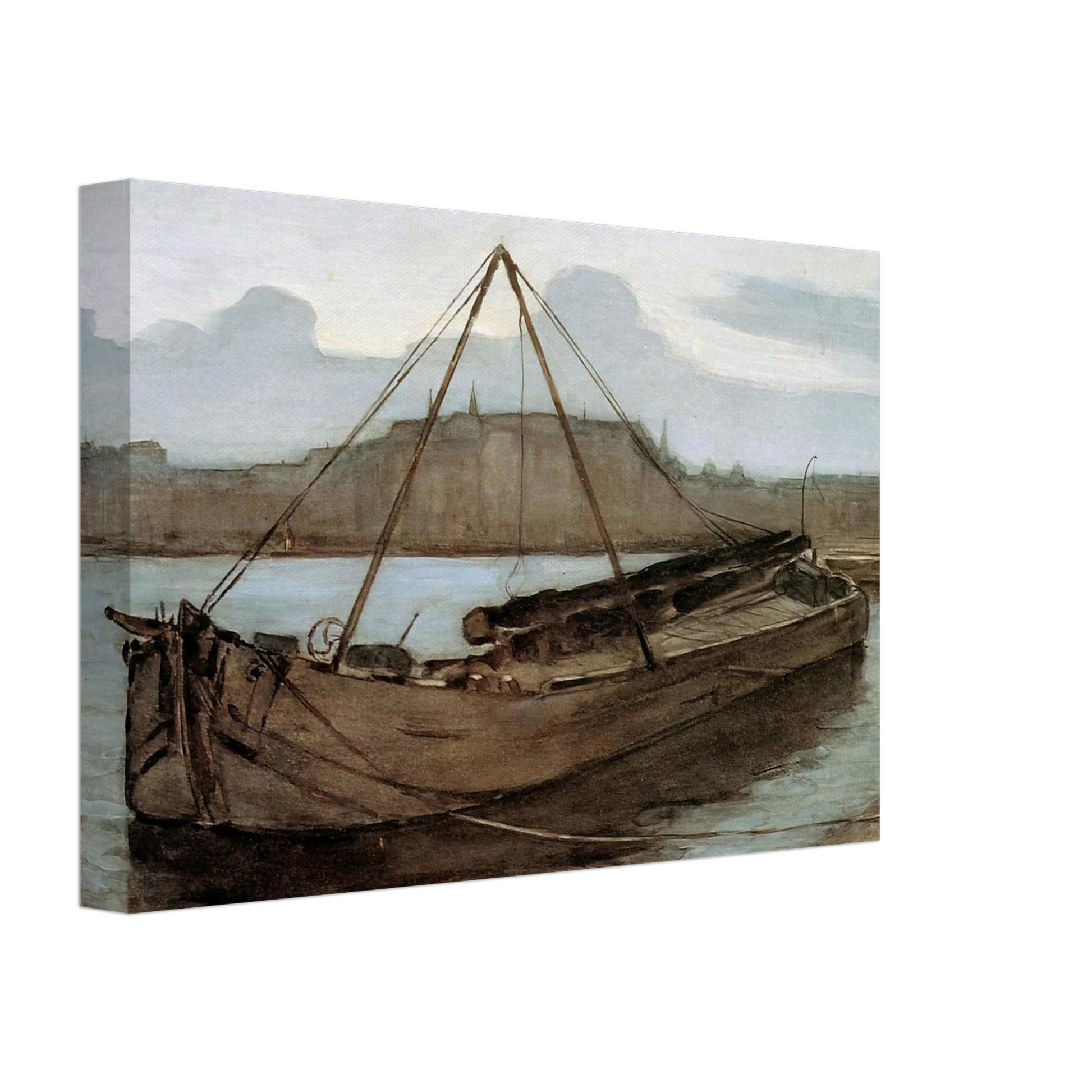 Piet Mondrian - Evening at Weesperzijde Sun Canvas - 70x100 cm / 28x40 inches-canvas