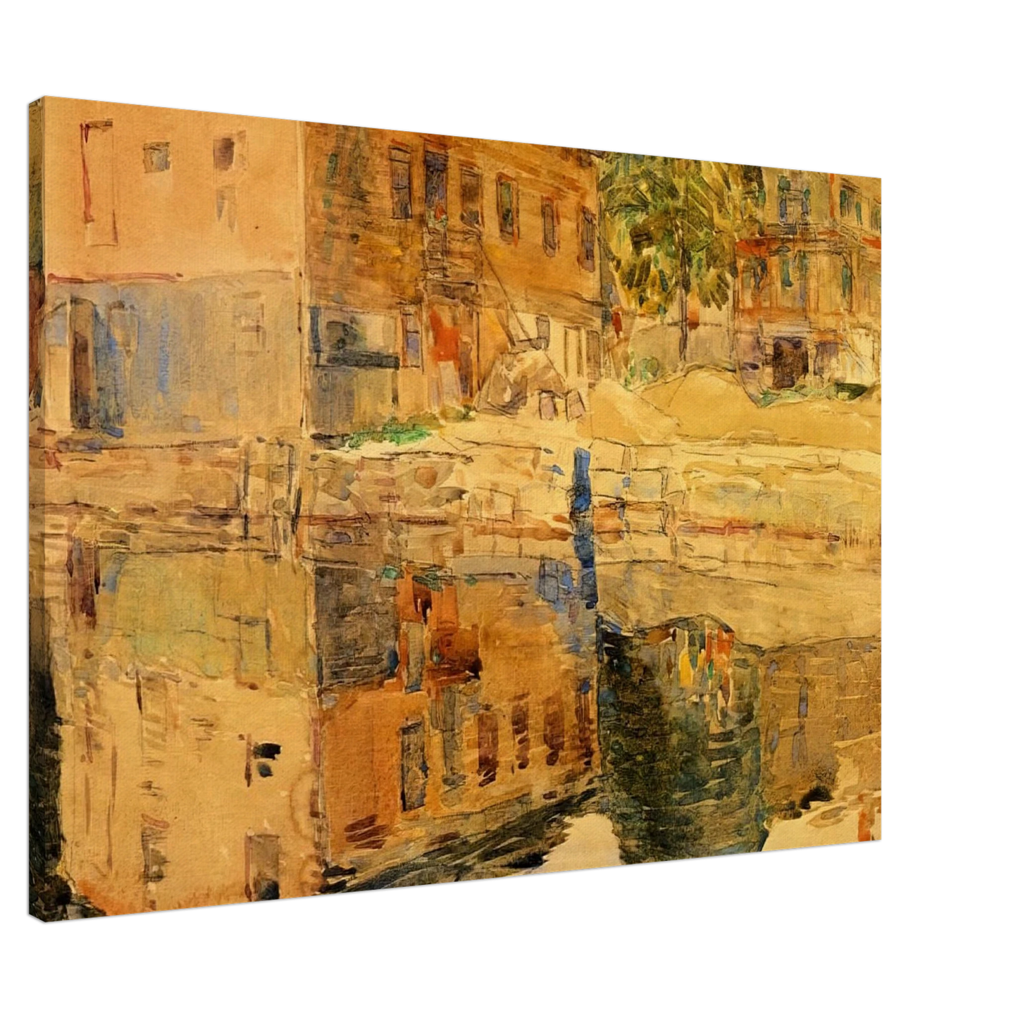 Childe Hassam - The Mirror, Cos Cob, Connecticut Canvas - 20x30 cm / 8x12 inches-canvas