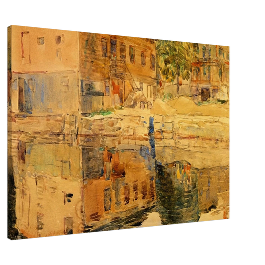 Childe Hassam - The Mirror, Cos Cob, Connecticut Canvas - 20x30 cm / 8x12 inches-canvas