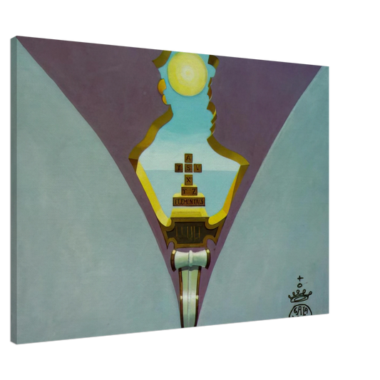 Salvador Dali - HOMAGE TO RAIMUNDUS LULLUS DESIGN FOR A CEILING PAINTING Canvas - 20x30 cm / 8x12 inches-canvas