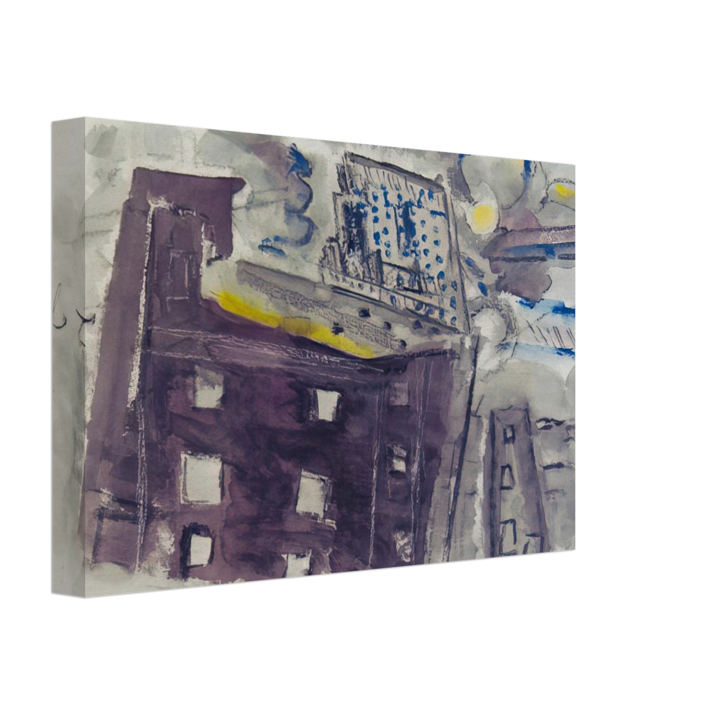 John Marin - Top of Radio City, New York City - 1937 Canvas - 40x60 cm / 16x24 inches-canvas