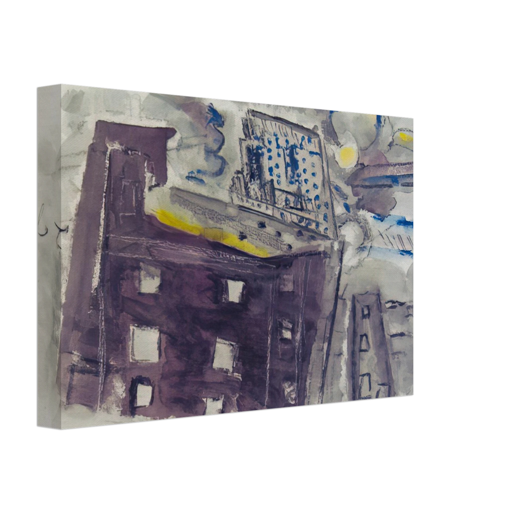 John Marin - Top of Radio City, New York City - 1937 Canvas - 40x60 cm / 16x24 inches-canvas