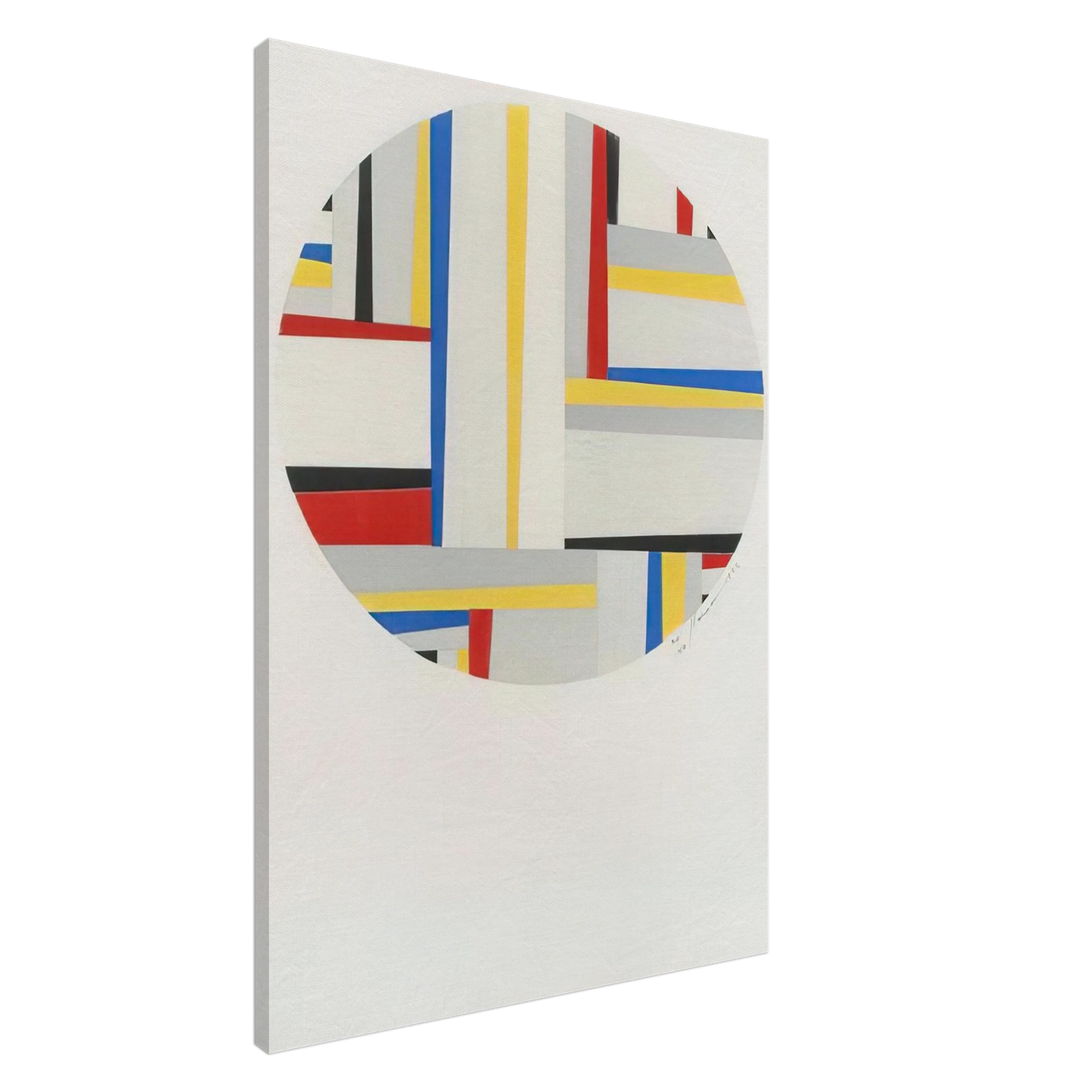 Fritz Glarner - Relational Painting, Tondo #49 - 1952 Canvas - 20x30 cm / 8x12 inches-canvas