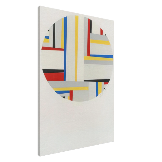 Fritz Glarner - Relational Painting, Tondo #49 - 1952 Canvas - 20x30 cm / 8x12 inches-canvas