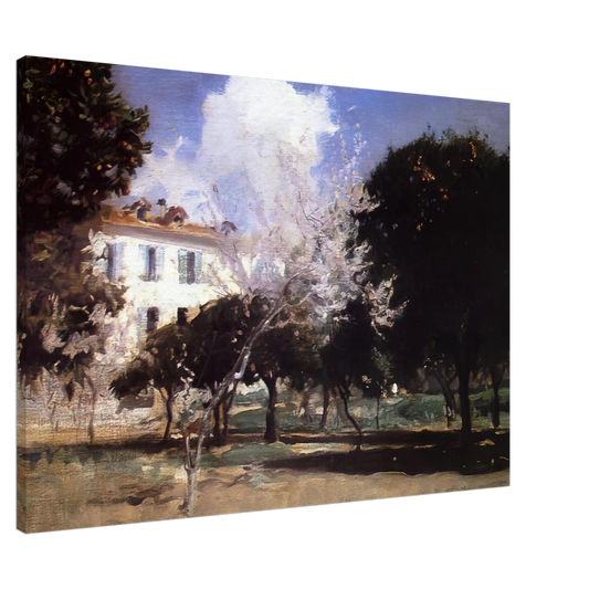 John Singer Sargent - House and Garden Canvas - 20x30 cm / 8x12 inches-canvas