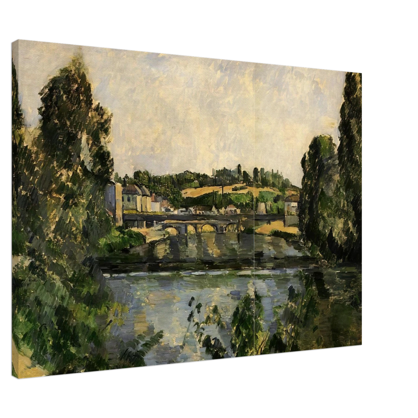 Paul Cezanne - Bridge and Waterfall at Pontoise Canvas - 20x30 cm / 8x12 inches-canvas