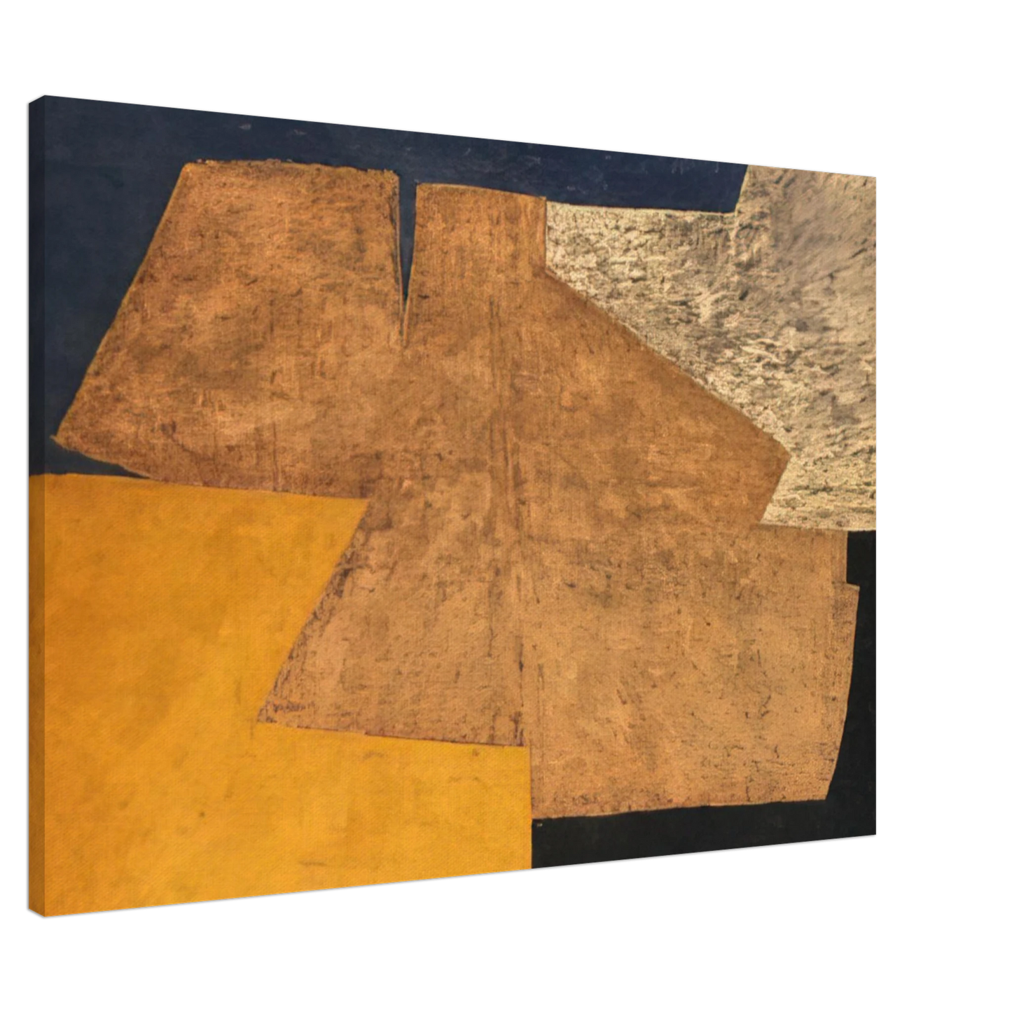 Serge Poliakoff - Composition jaune, mauve, bleu et noir La table d'or - 1952 Canvas - 20x30 cm / 8x12 inches-canvas