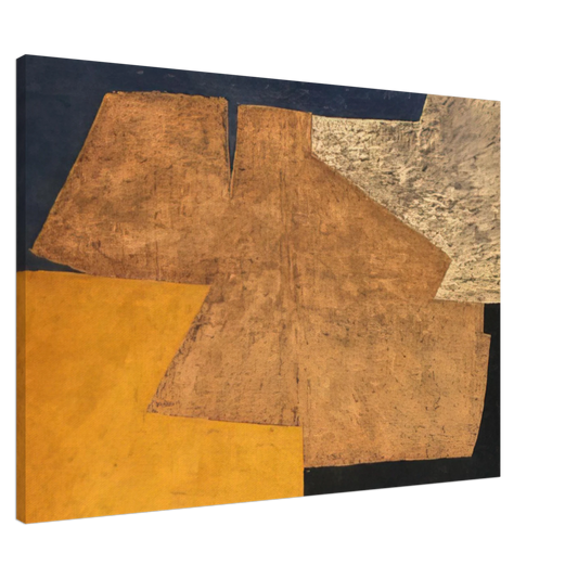 Serge Poliakoff - Composition jaune, mauve, bleu et noir La table d'or - 1952 Canvas - 20x30 cm / 8x12 inches-canvas