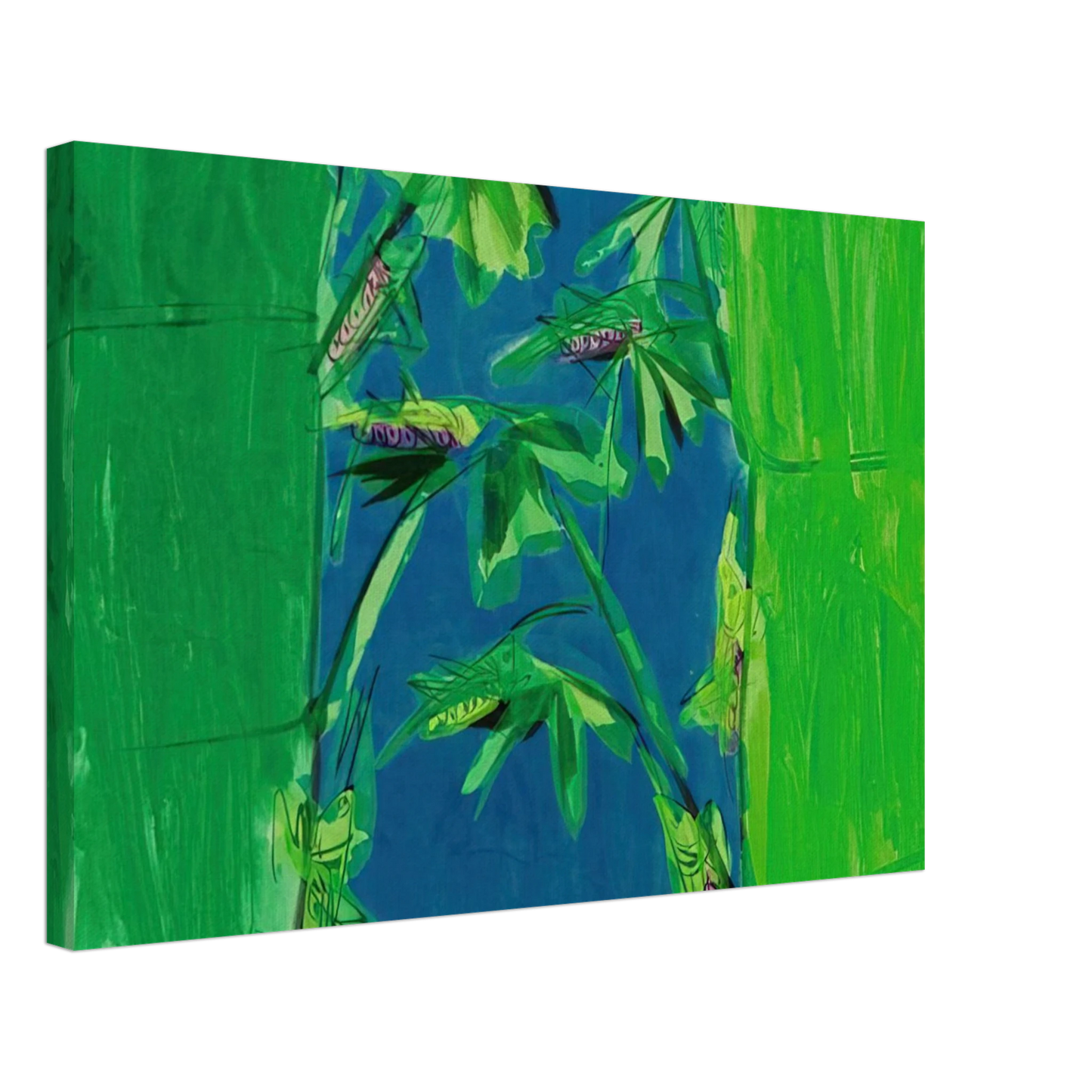 Walasse Ting - Early Summer - 1980 Canvas - 70x100 cm / 28x40 inches-canvas