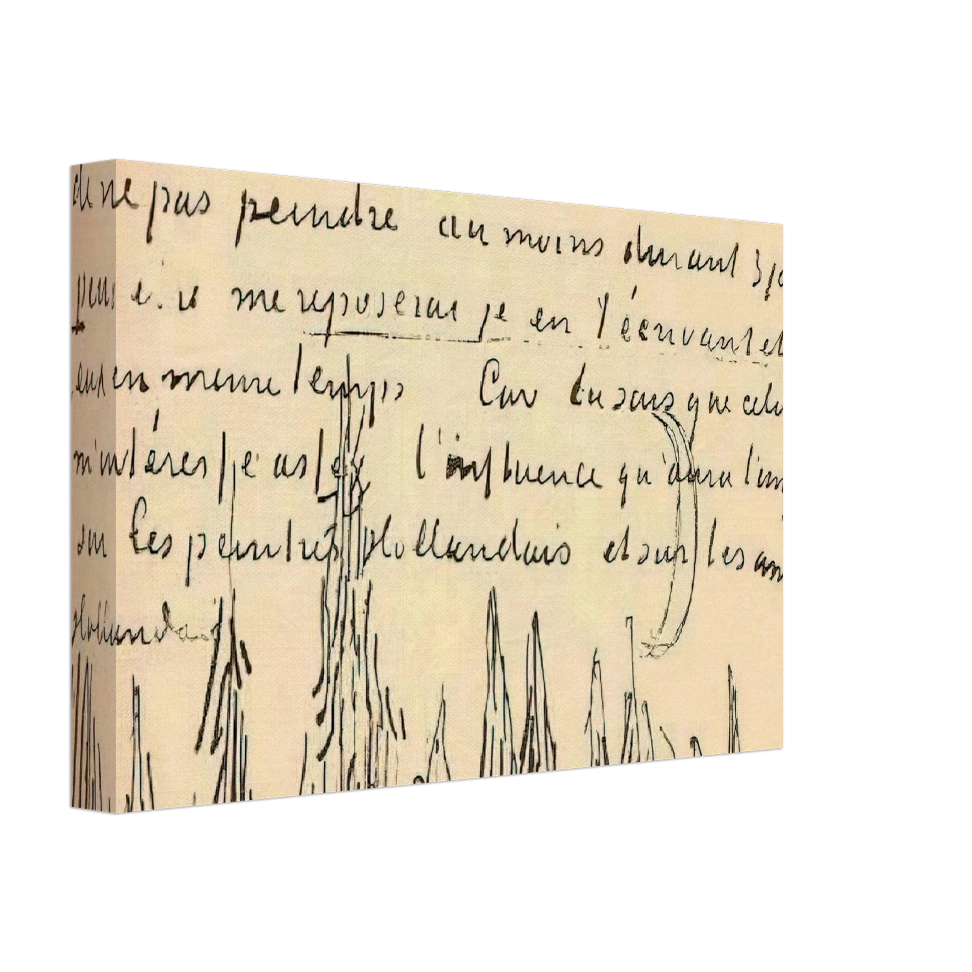 Vincent van Gogh - A Lane of Cypresses with a Couple Walking Canvas - 70x100 cm / 28x40 inches-canvas