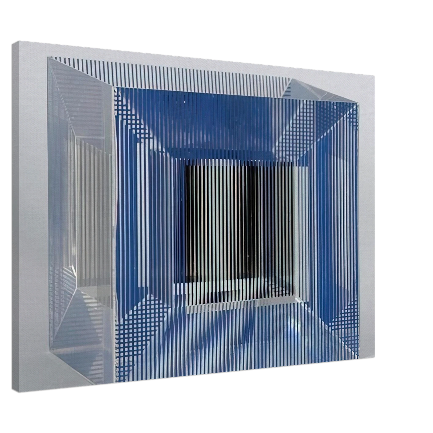 Jesus Rafael Soto - CUBE WITH AMBIGOUS SPACE 1981 Canvas - 20x30 cm / 8x12 inches-canvas