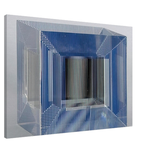 Jesus Rafael Soto - CUBE WITH AMBIGOUS SPACE 1981 Canvas - 20x30 cm / 8x12 inches-canvas