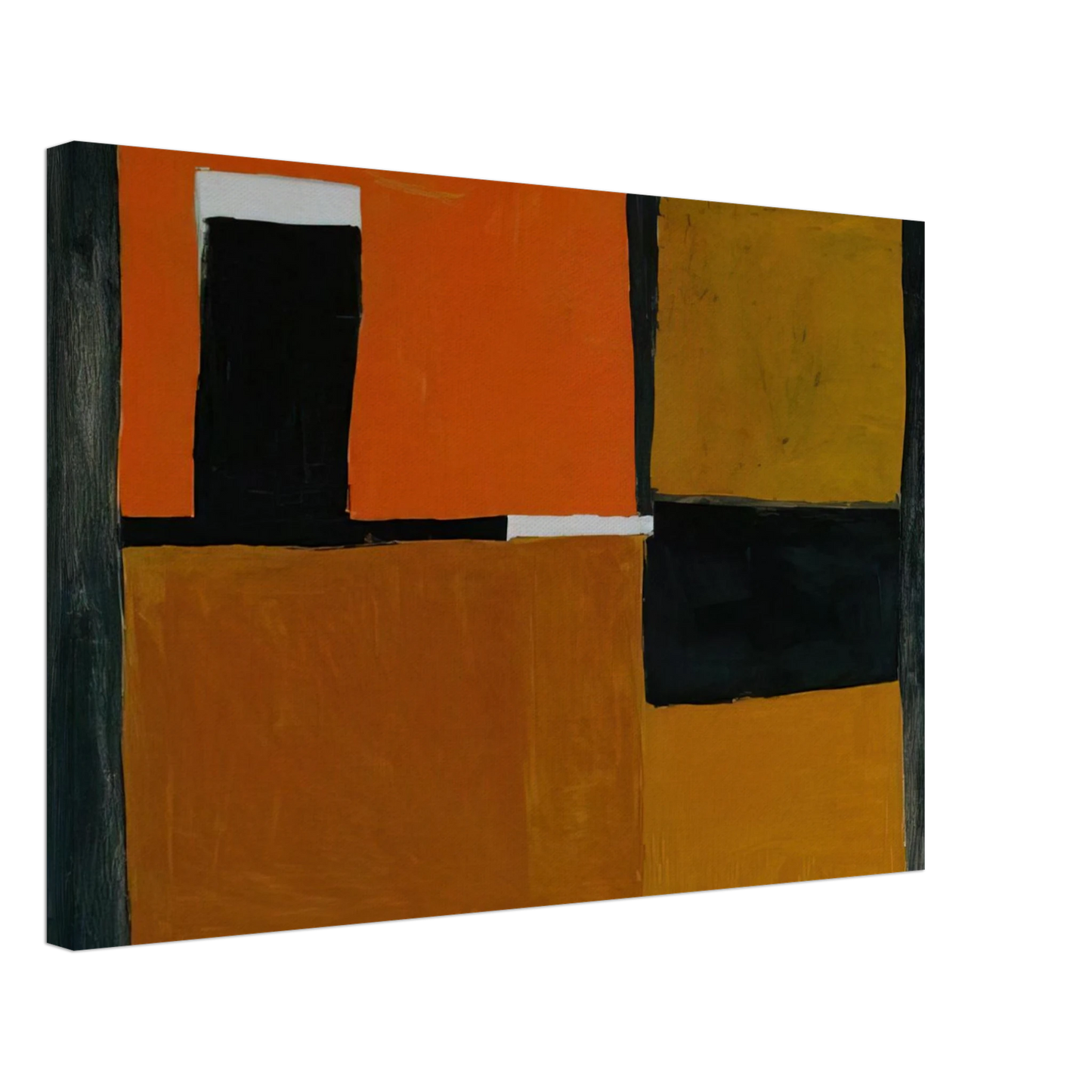 William Scott - Orange, Black and White Composition - 1953 Canvas - 40x60 cm / 16x24 inches-canvas