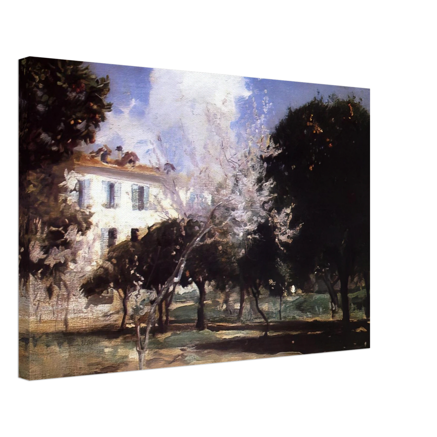 John Singer Sargent - House and Garden Canvas - 70x100 cm / 28x40 inches-canvas