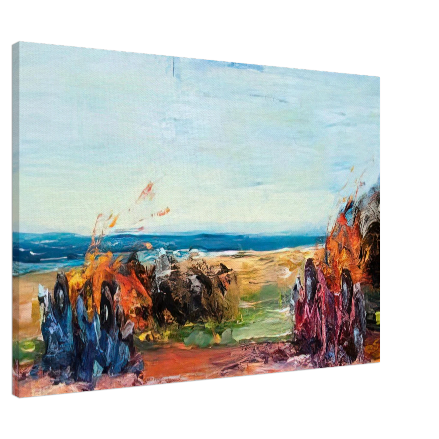 Carlos Almaraz - Car Crash Wipe Out on Pacific Coast Highway - 1984 Canvas - 20x30 cm / 8x12 inches-canvas