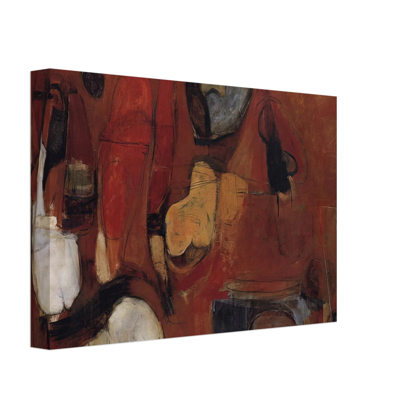 Brett Whiteley - Untitled Red Painting - 1960 Canvas - 40x60 cm / 16x24 inches-canvas