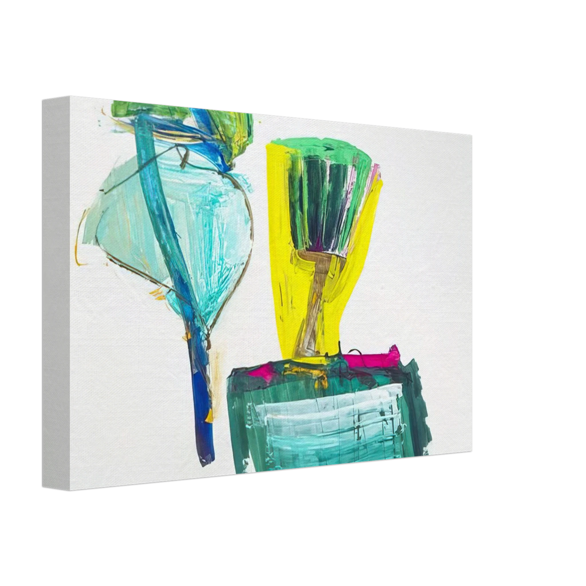 John Altoon - Untitled ABC with Yellow and Green - 1967 Canvas - 40x60 cm / 16x24 inches-canvas