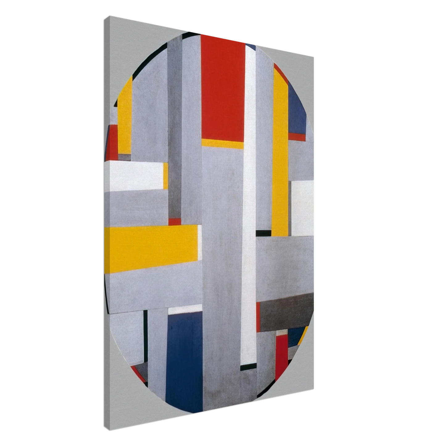 Fritz Glarner - Relational Painting, Tondo #36 - 1955 Canvas - 20x30 cm / 8x12 inches-canvas