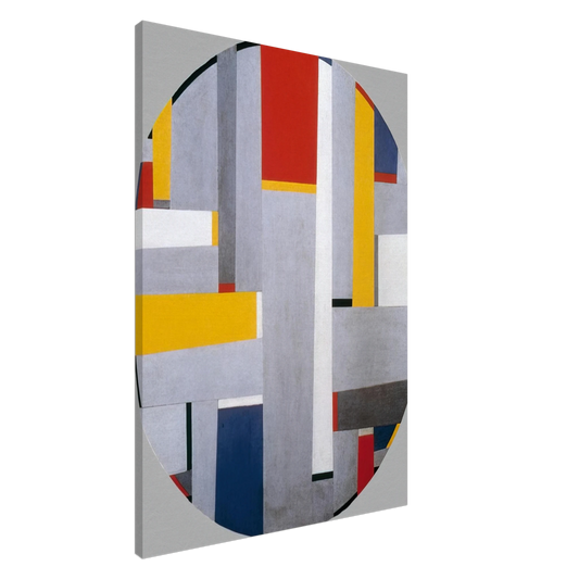 Fritz Glarner - Relational Painting, Tondo #36 - 1955 Canvas - 20x30 cm / 8x12 inches-canvas