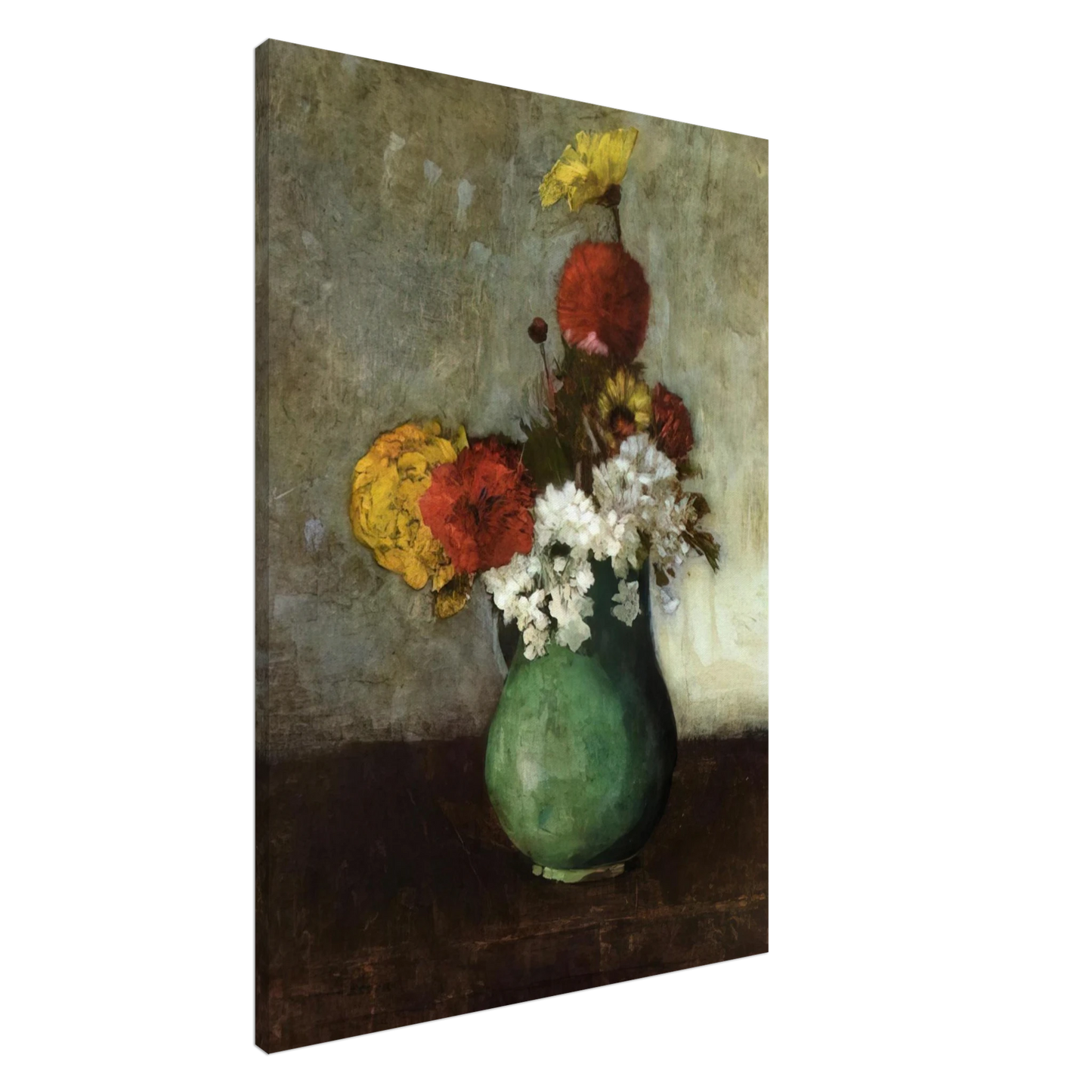 Odilon Redon - VASE OF FLOWERS 1900 Canvas - 20x30 cm / 8x12 inches-canvas