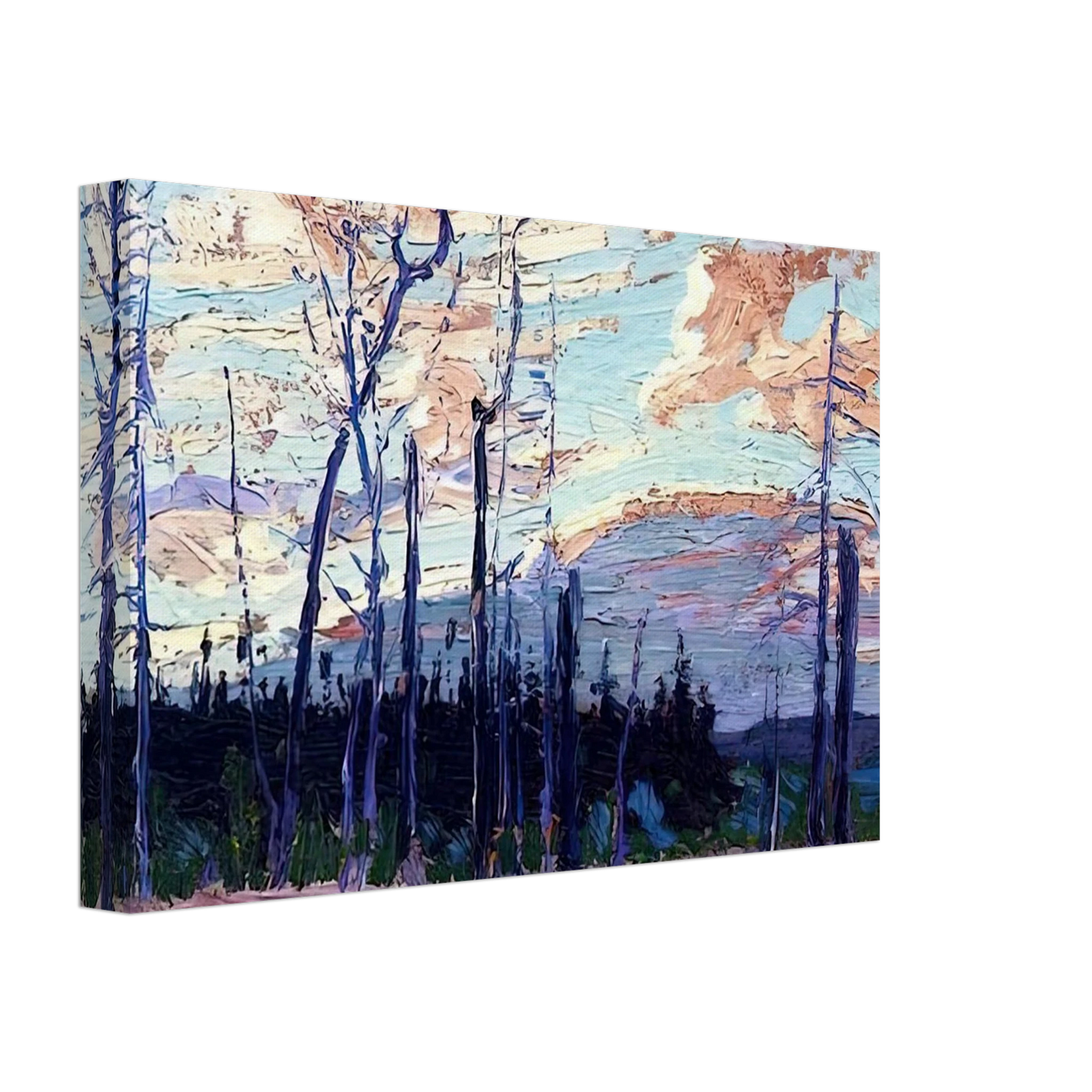 Tom Thomson - BURNT LAND AT SUNSET 1915 Canvas - 40x60 cm / 16x24 inches-canvas