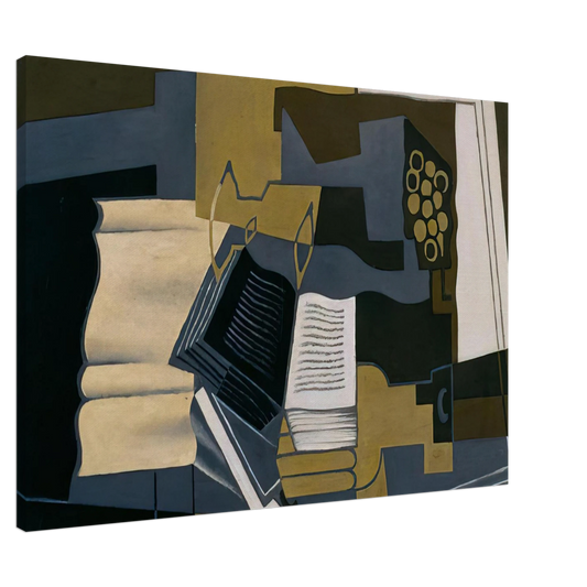 Juan Gris - CARAFE AND BOOK 1920 Canvas - 20x30 cm / 8x12 inches-canvas