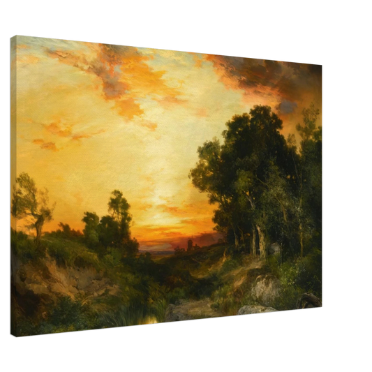 Thomas Moran - Sunset, Amagansett Canvas - 20x30 cm / 8x12 inches-canvas