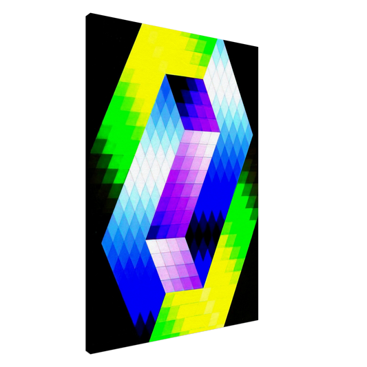 Victor Vasarely - Keple Gestalt - 1968 Canvas - 20x30 cm / 8x12 inches-canvas