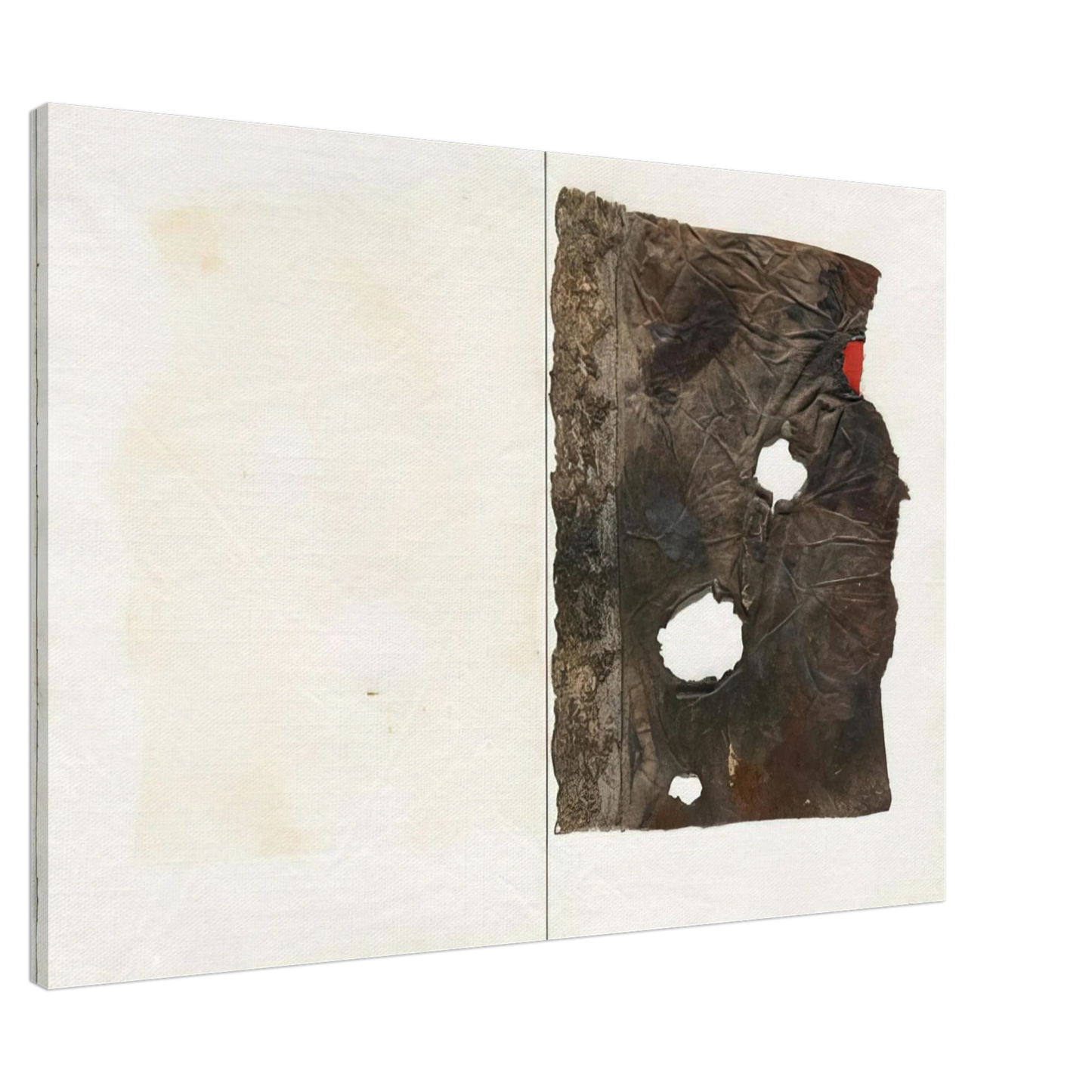 Alberto Burri - Plate from 17 variazioni su temi proposti per una pura ideologia fonetica - 1955 Canvas - 20x30 cm / 8x12 inches-canvas