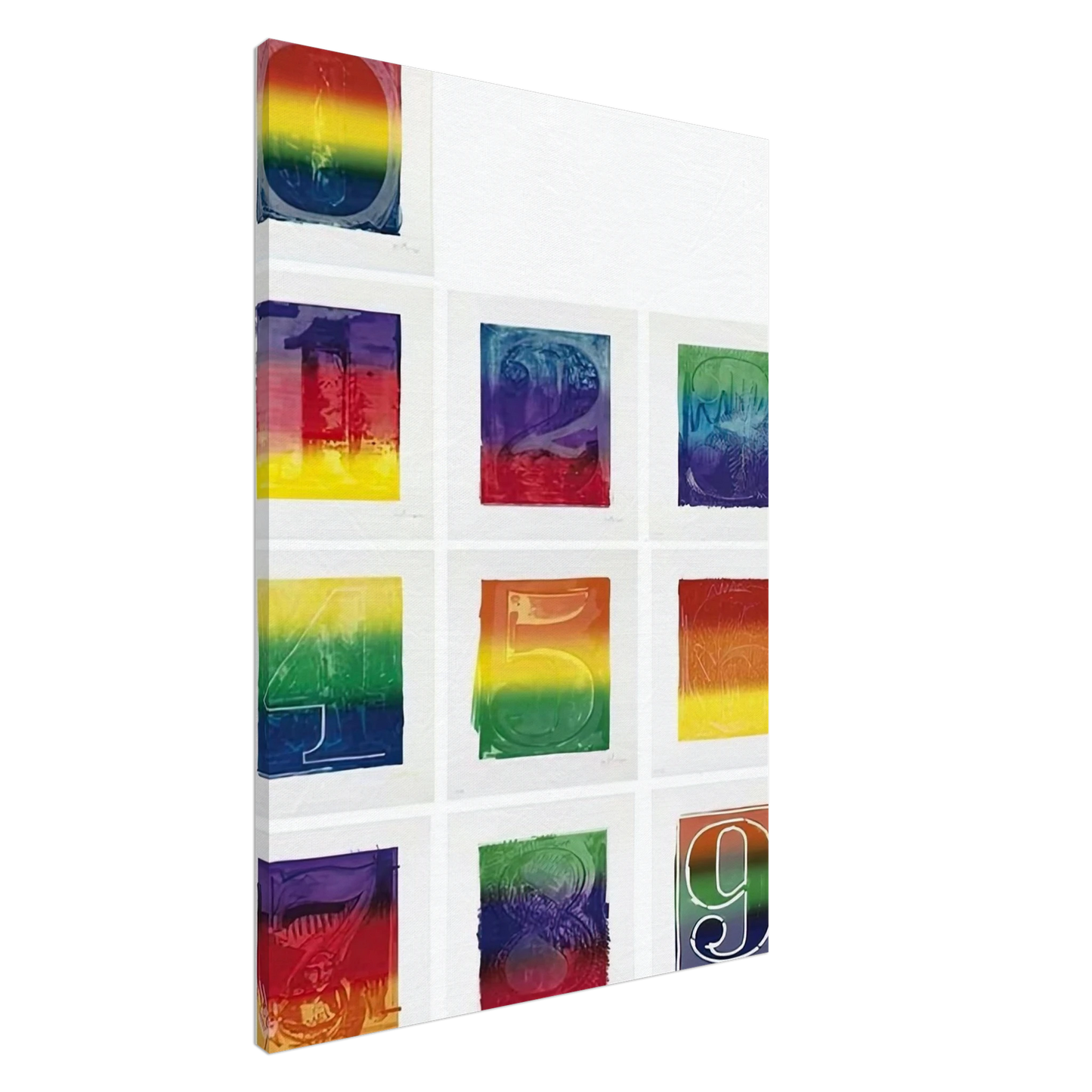 Jasper Johns - COLOR NUMERAL SERIES ULAE 59 68 1969 Canvas - 20x30 cm / 8x12 inches-canvas