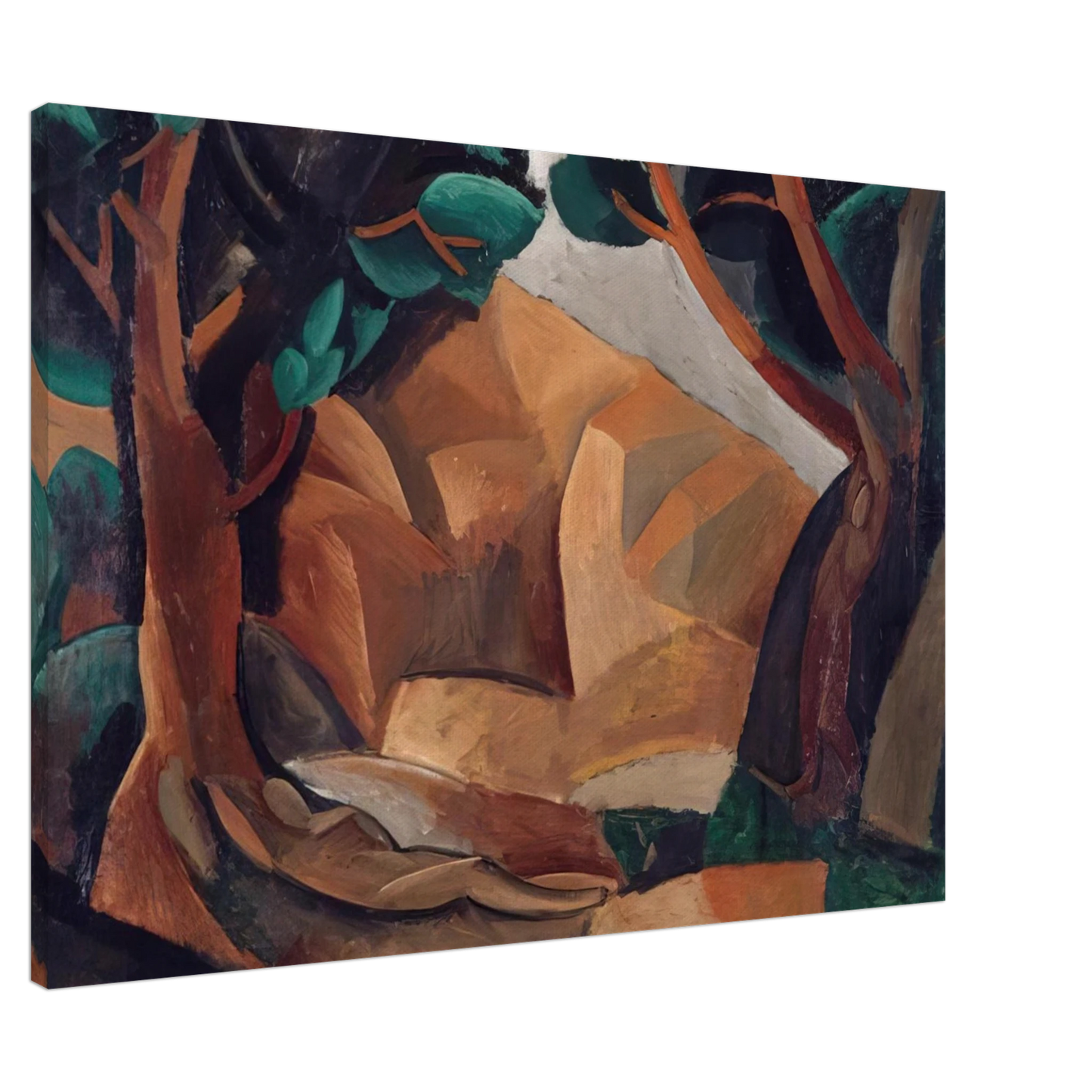 Pablo Picasso - Paysage aux deux figures - 1908  France Canvas - 20x30 cm / 8x12 inches-canvas