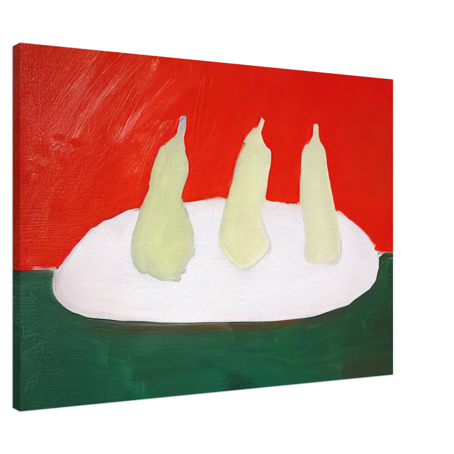 Nicolas de Stael - Nature morte, poires, fond vert et orange - Art Informel Canvas - 20x30 cm / 8x12 inches-canvas