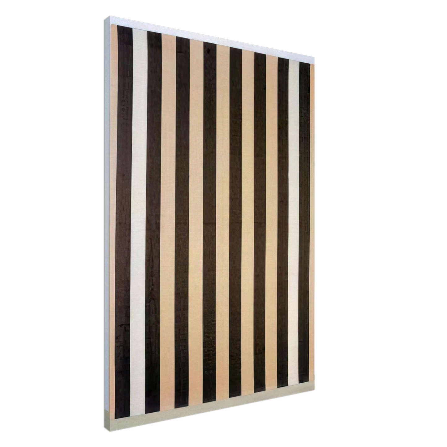 Daniel Buren - Peinture acrylique blanche sur tissu raye blanc et marron - 1972 Canvas - 20x30 cm / 8x12 inches-canvas