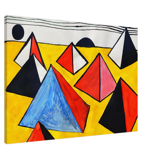 Alexander Calder - PYRAMIDS 1975 Canvas - 20x30 cm / 8x12 inches-canvas