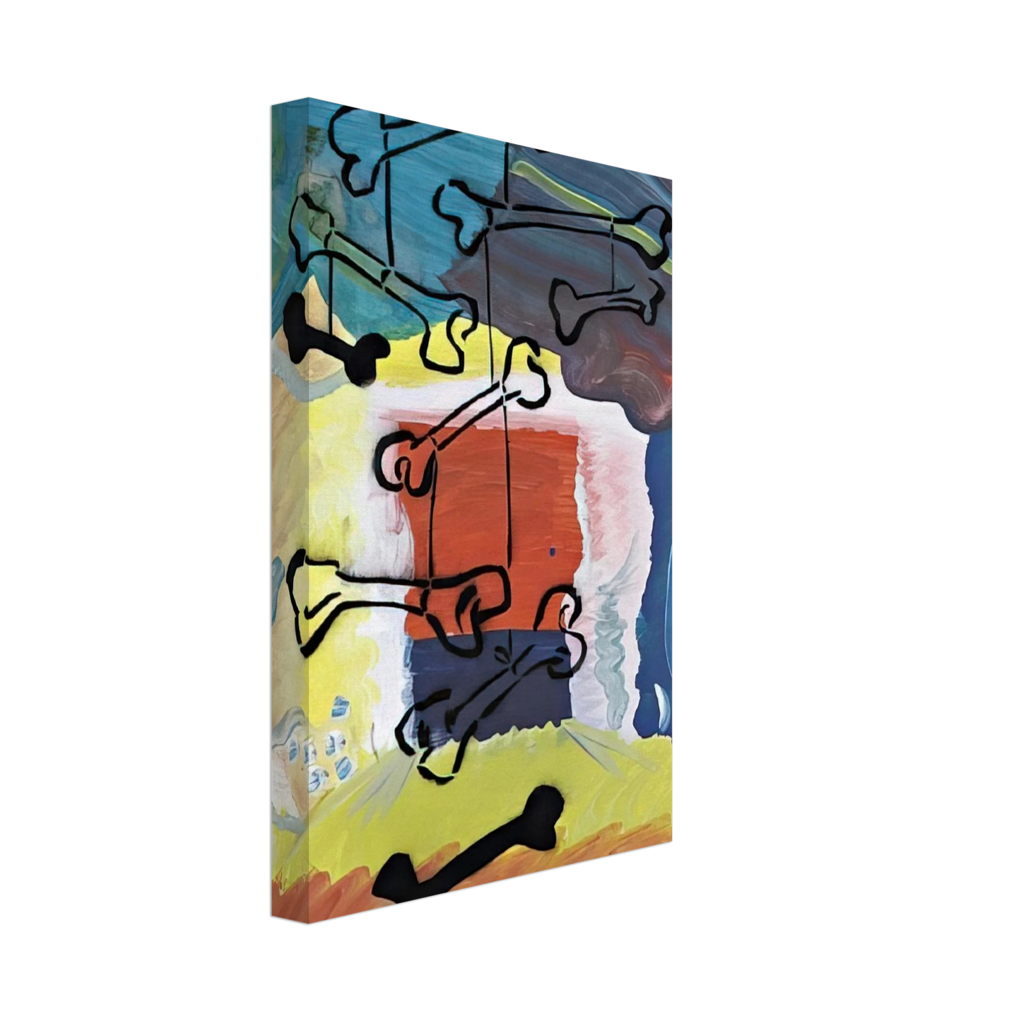 Sigmar Polke - KNOCHEN MOBILE 1981 Canvas - 40x60 cm / 16x24 inches-canvas