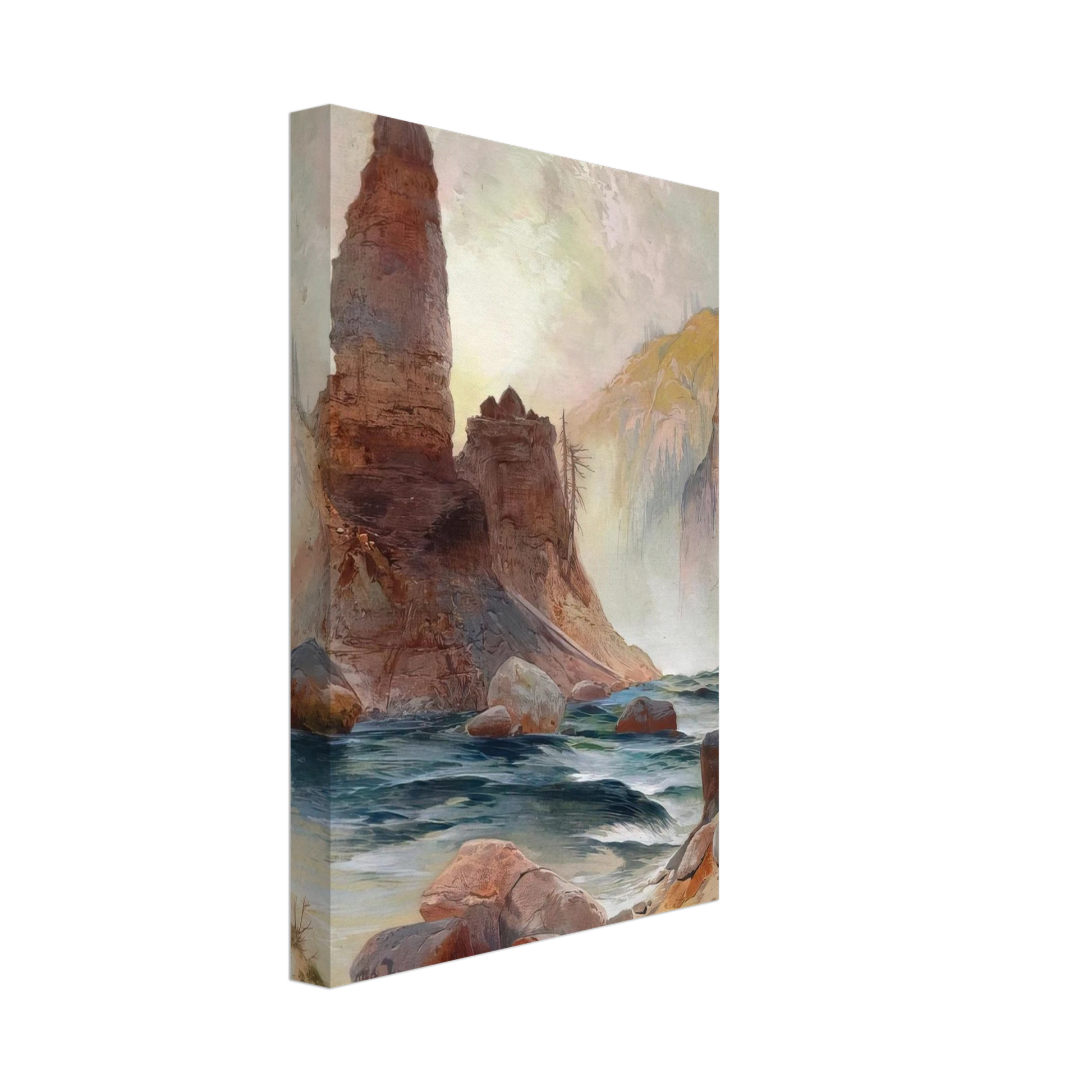 Thomas Moran - Tower Falls, Yellowstone Canvas - 70x100 cm / 28x40 inches-canvas