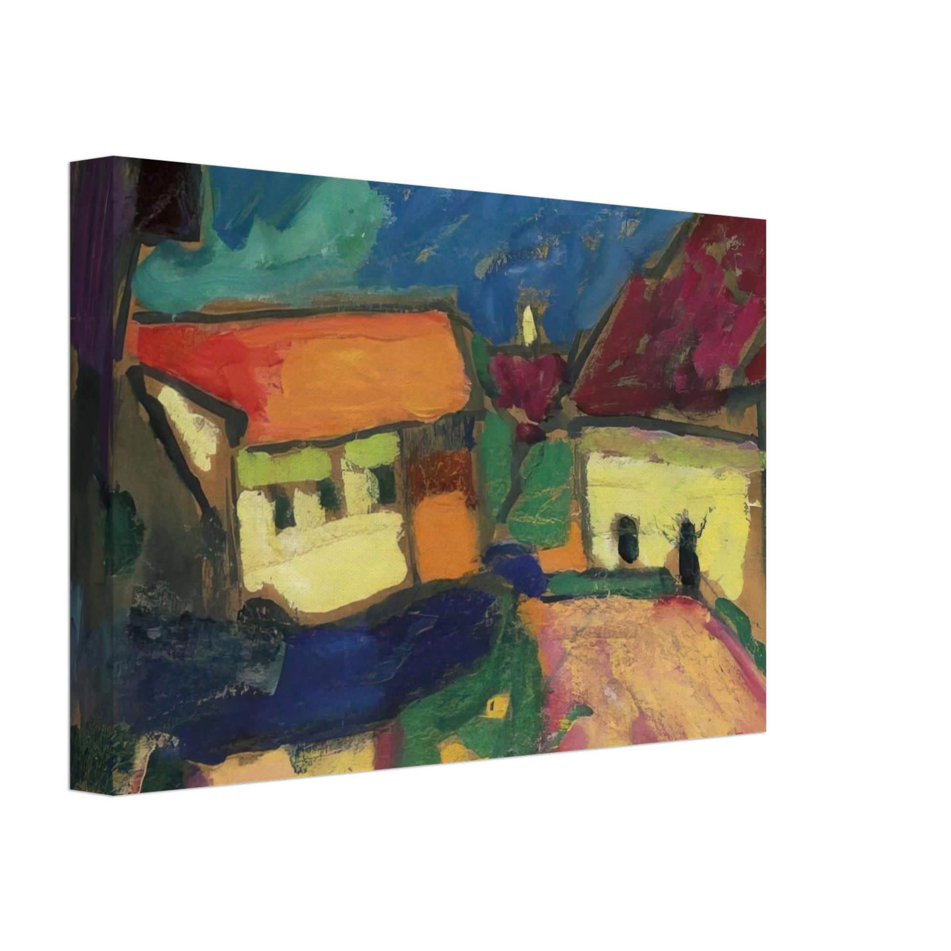 Alexej von Jawlensky - LANDSCHAFTSTUDIE DORFSTRASSE 1908 Canvas - 40x60 cm / 16x24 inches-canvas