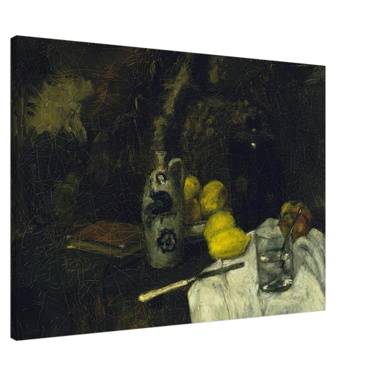 Henri Matisse - LEMONS AND BOTTLE OF DUTCH GIN 1896 Canvas - 20x30 cm / 8x12 inches-canvas