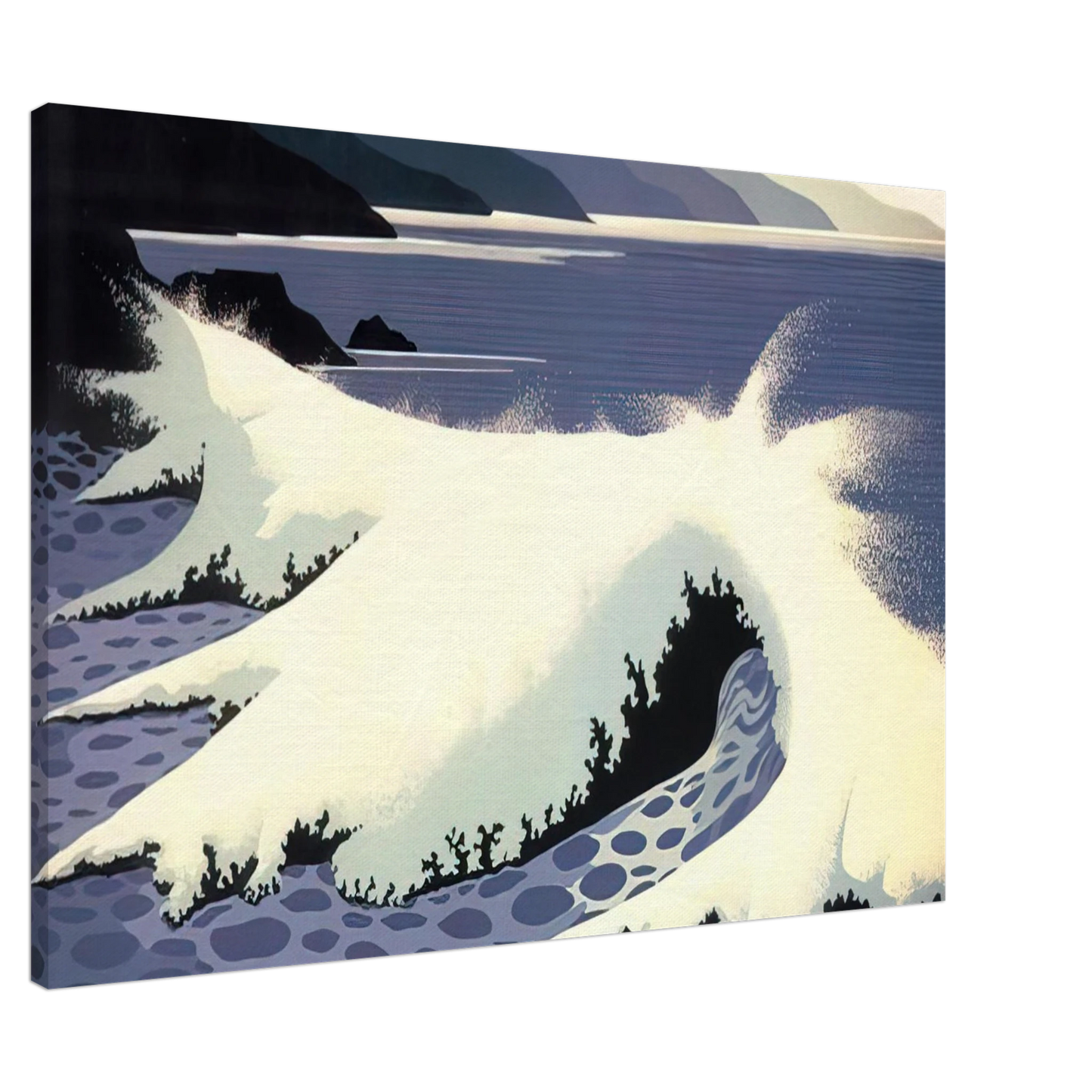 Eyvind Earle - The White Wave Canvas - 20x30 cm / 8x12 inches-canvas