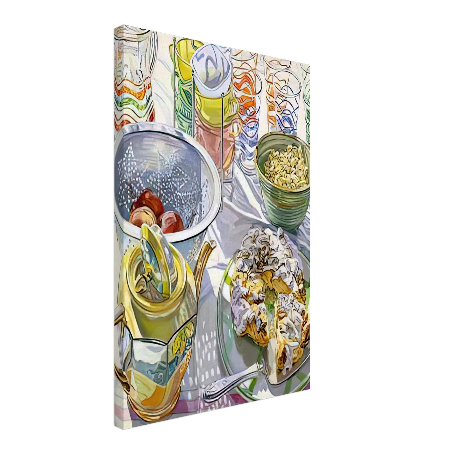 Janet Fish - COFFEE CAKE 2003 Canvas - 70x100 cm / 28x40 inches-canvas