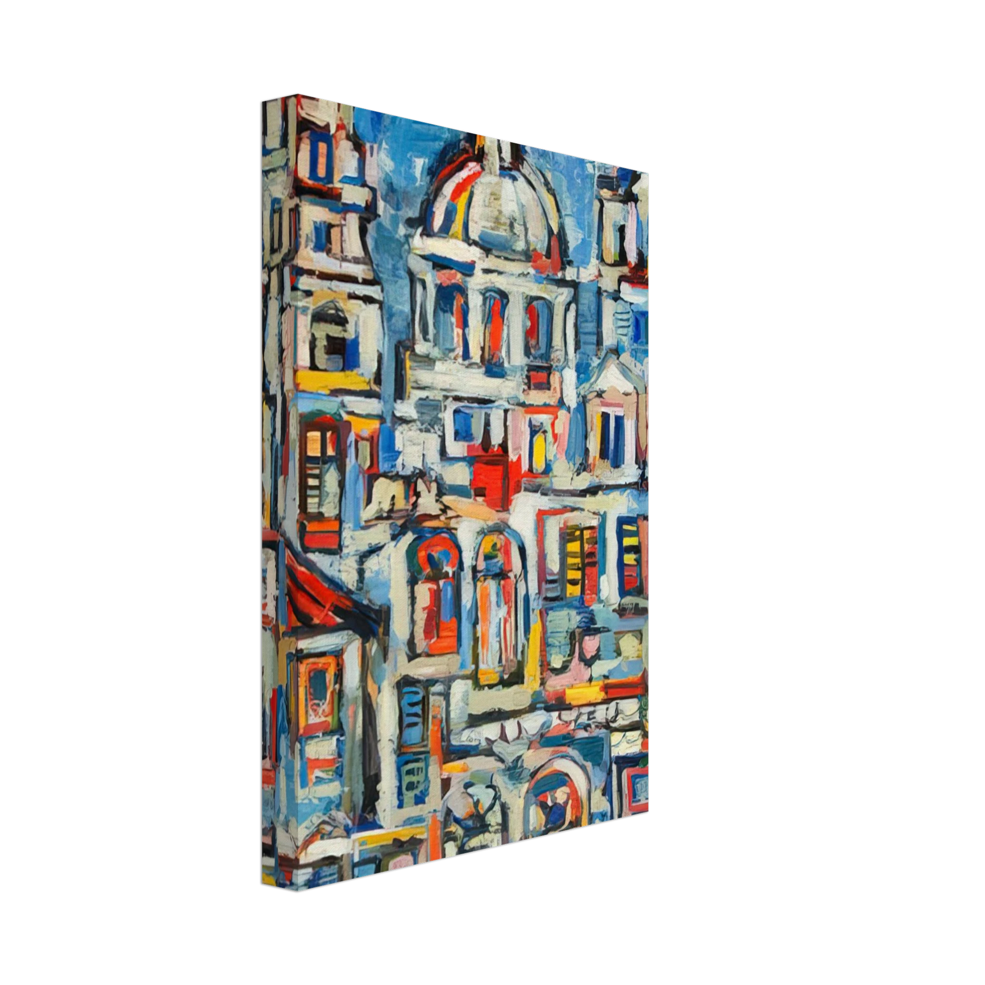 Rene Portocarrero - LANDSCAPE OF HAVANA 1961 Canvas - 70x100 cm / 28x40 inches-canvas