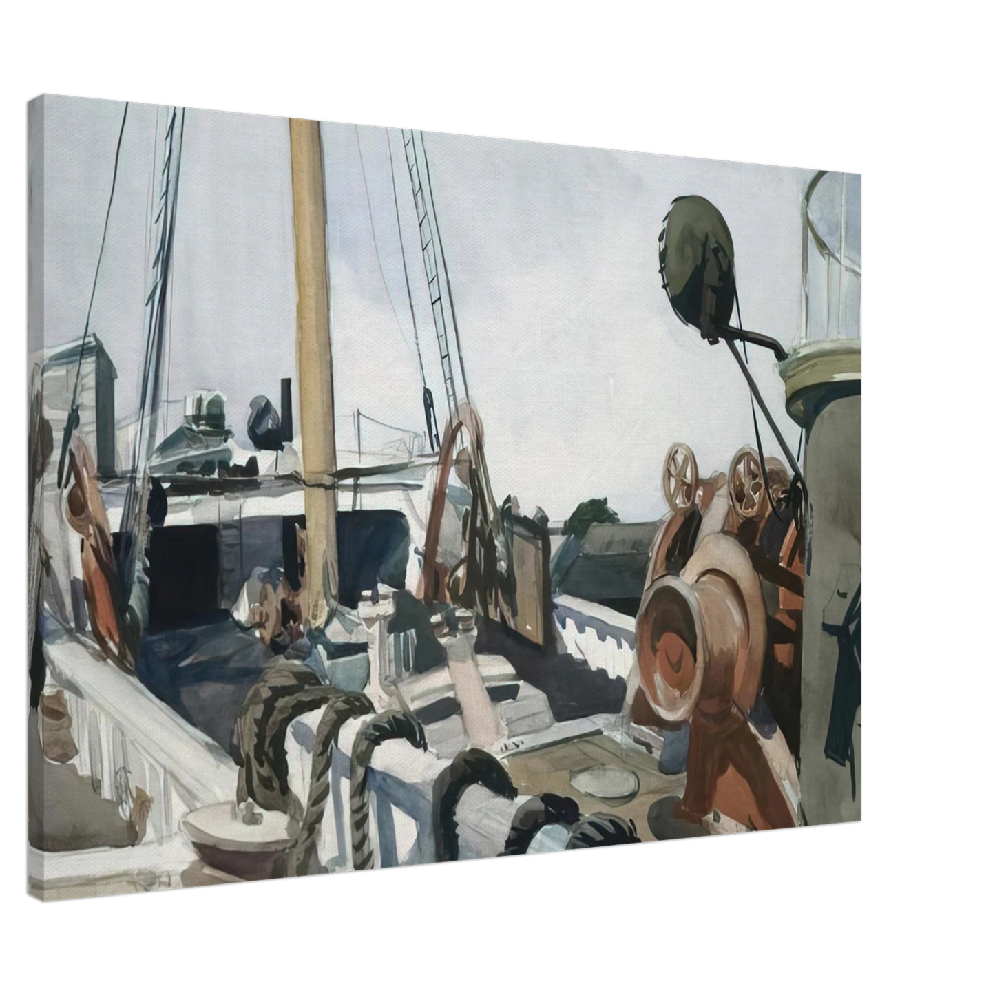 Edward Hopper - Deck of a Beam Trawler, Gloucester Canvas - 20x30 cm / 8x12 inches-canvas