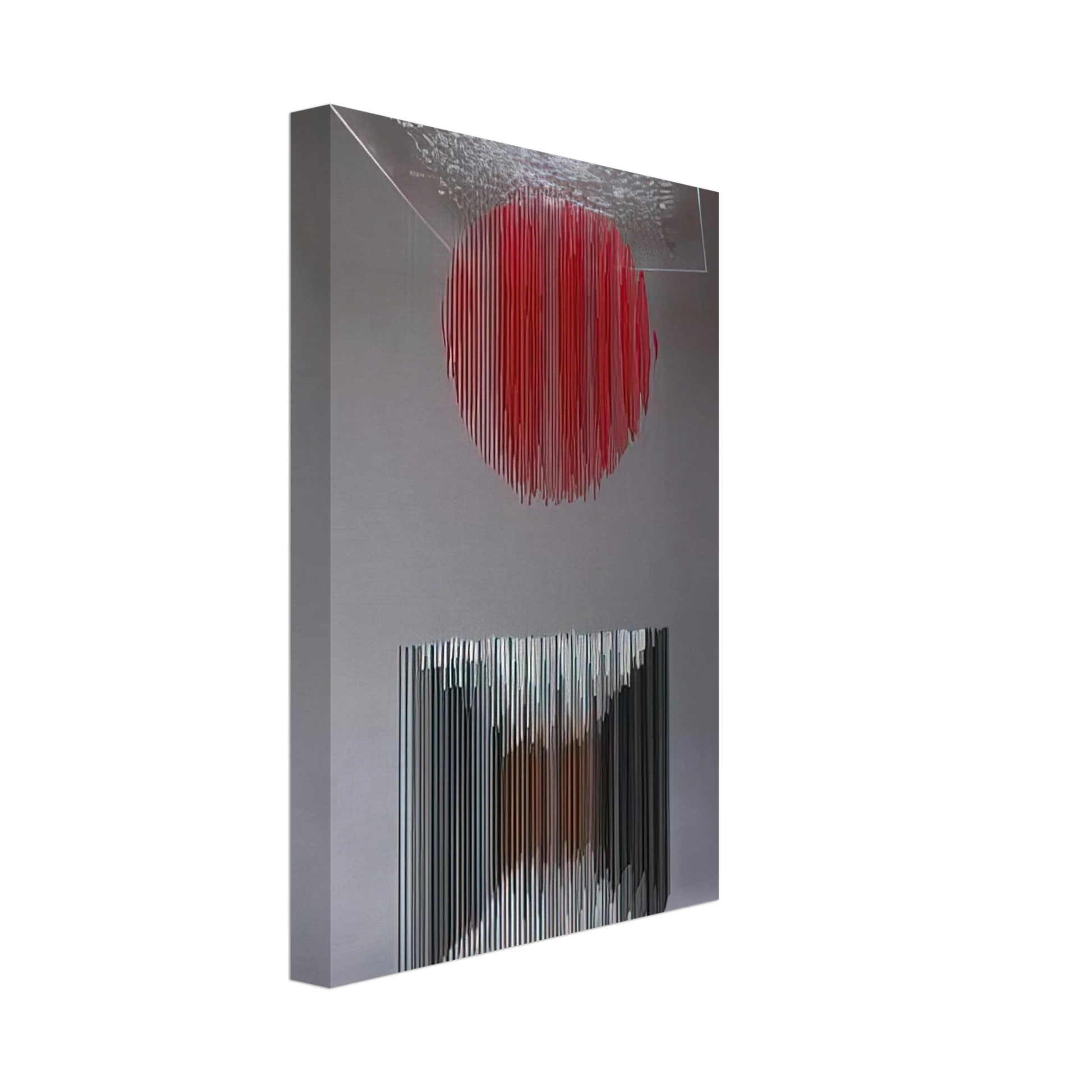 Jesus Rafael Soto - CUBO Y ESFERA VIRTUAL Canvas - 70x100 cm / 28x40 inches-canvas