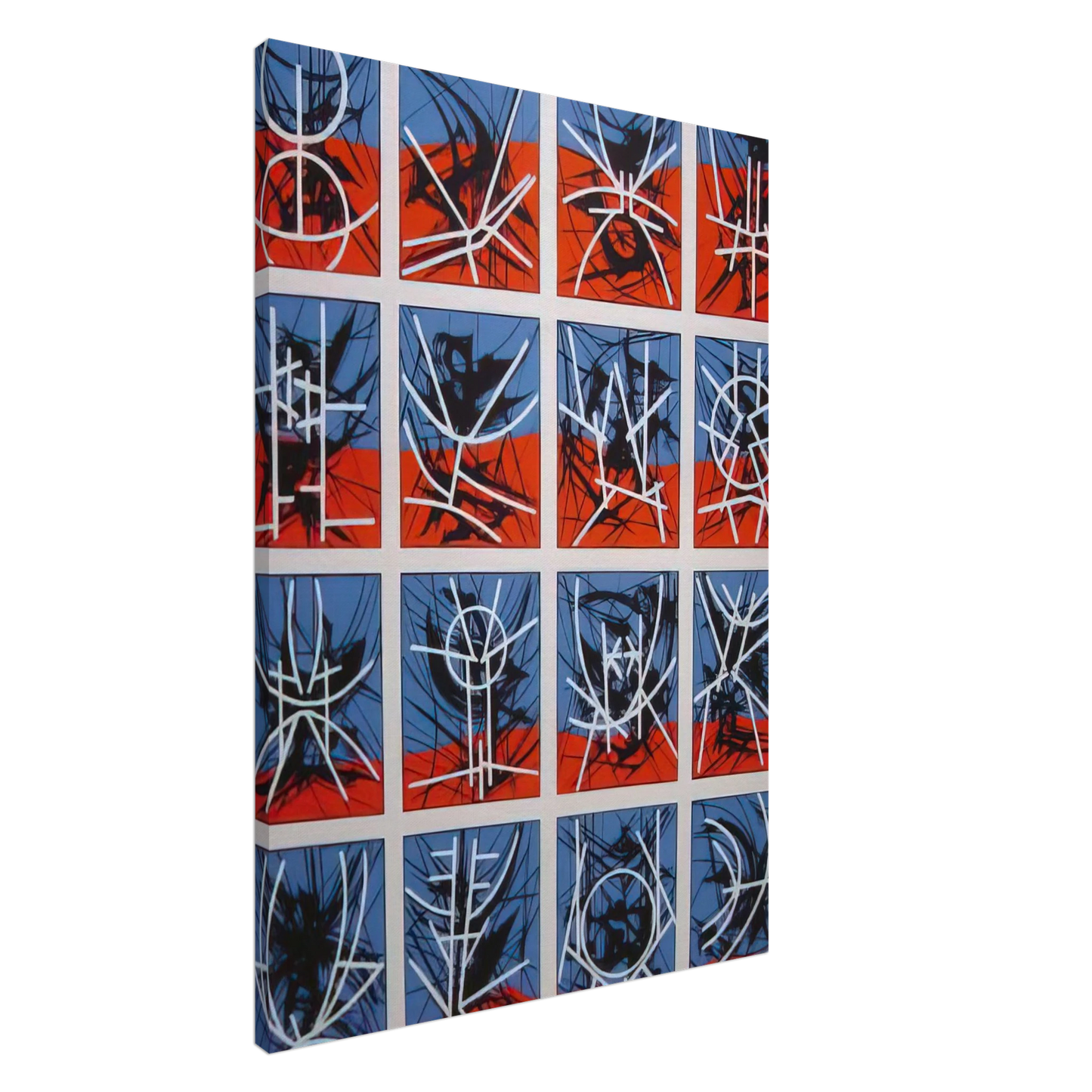 Jimmy Ernst - Hieroglyphics - 1969 Canvas - 20x30 cm / 8x12 inches-canvas