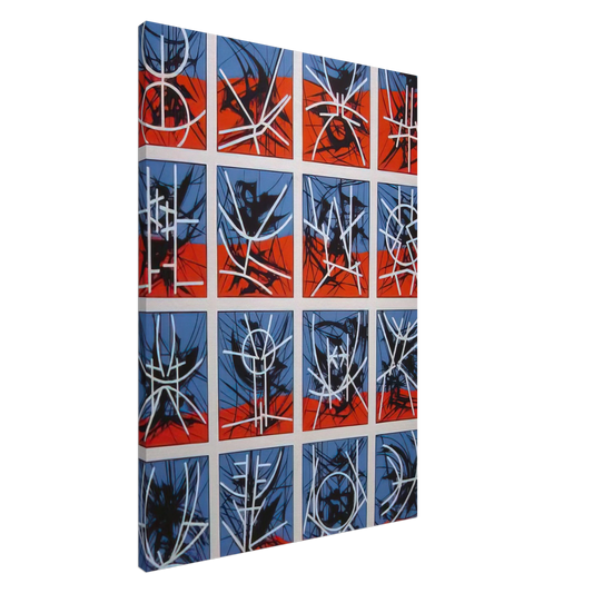 Jimmy Ernst - Hieroglyphics - 1969 Canvas - 20x30 cm / 8x12 inches-canvas