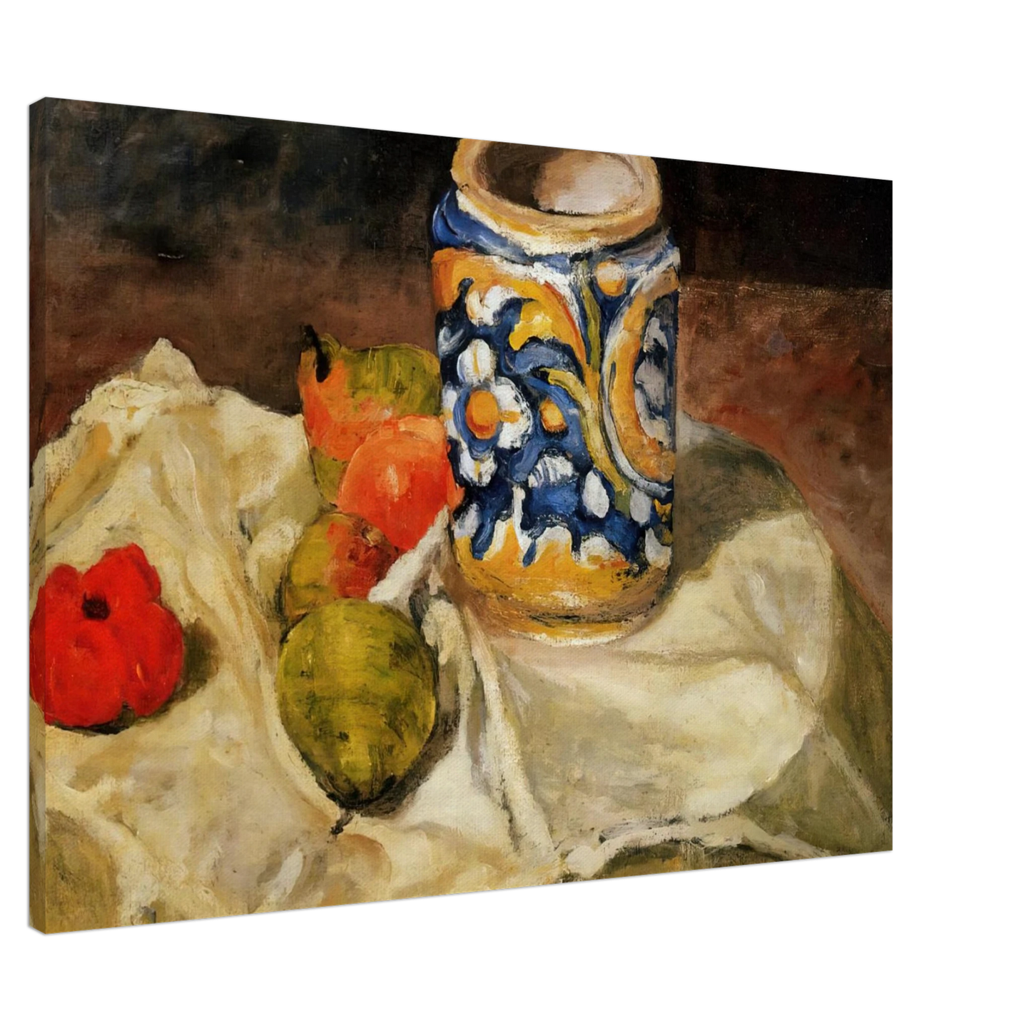 Paul Cezanne - Still life with Italian earthenware jar Canvas - 20x30 cm / 8x12 inches-canvas